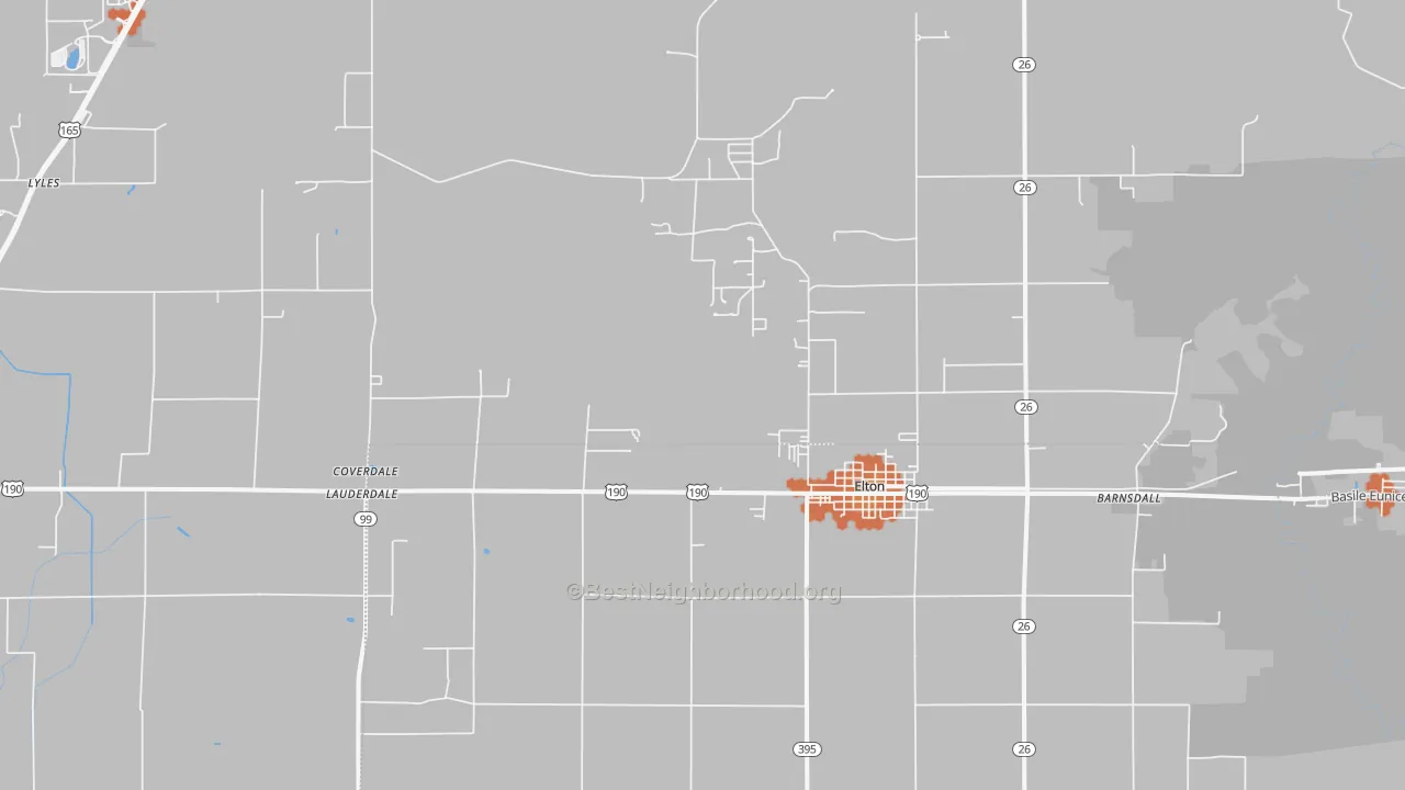 Bike Grade map of Hathaway, LA