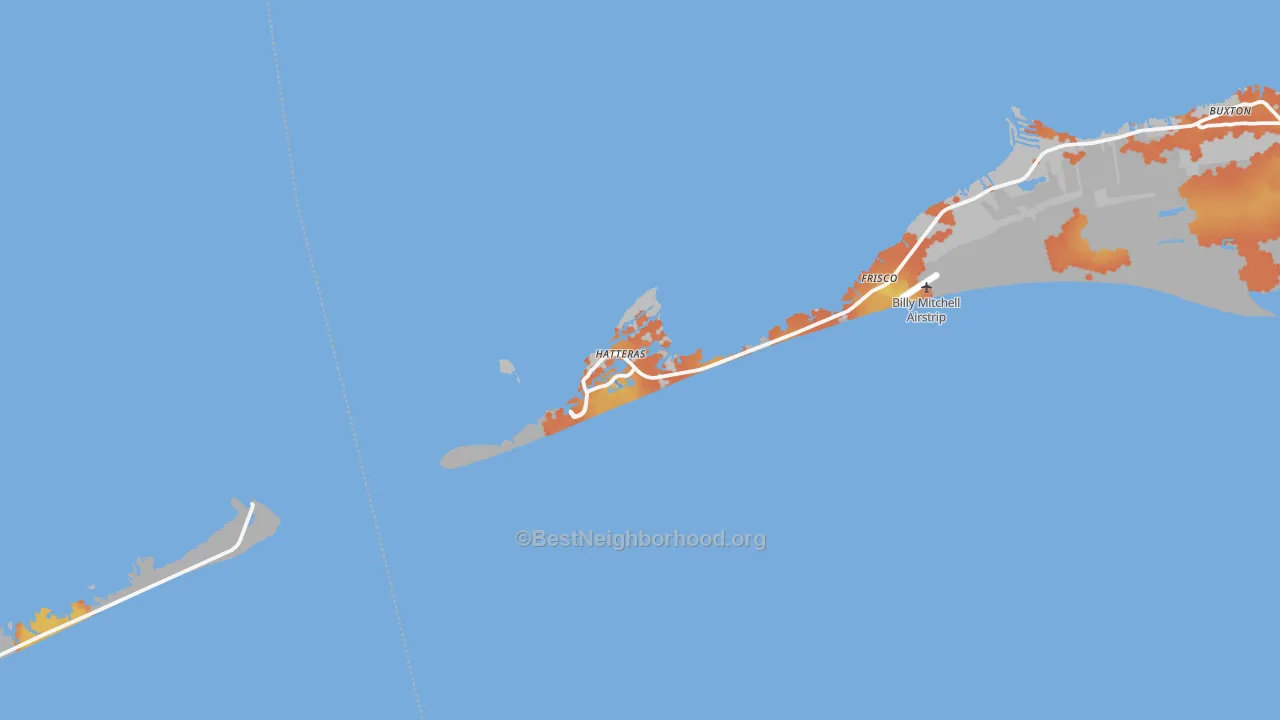 Bike Grade map of Hatteras, NC