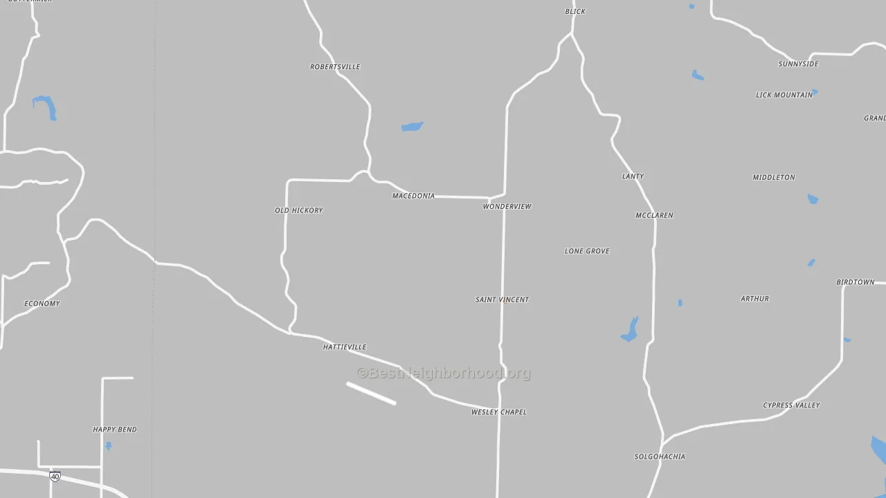 Bike Grade map of Hattieville, AR