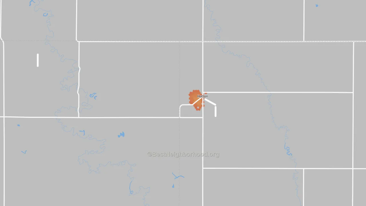 Bike Grade map of Hatton, ND