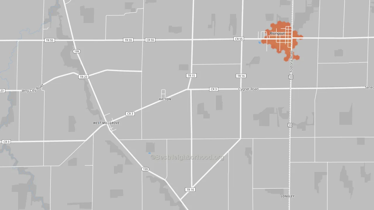 Bike Grade map of Hatton, OH