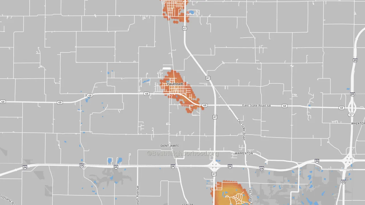Bike Grade map of Haubstadt, IN