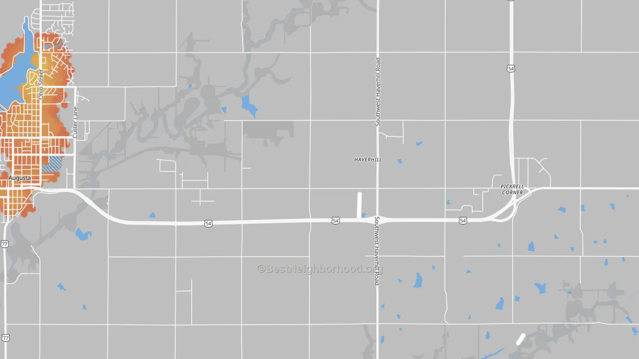 Bike Grade map of Haverhill, KS