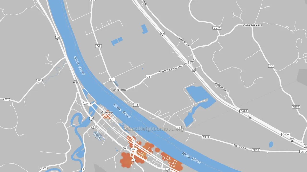 Bike Grade map of Haverhill, OH
