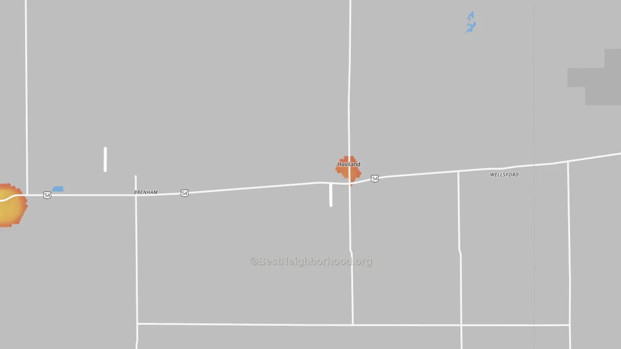 Bike Grade map of Haviland, KS
