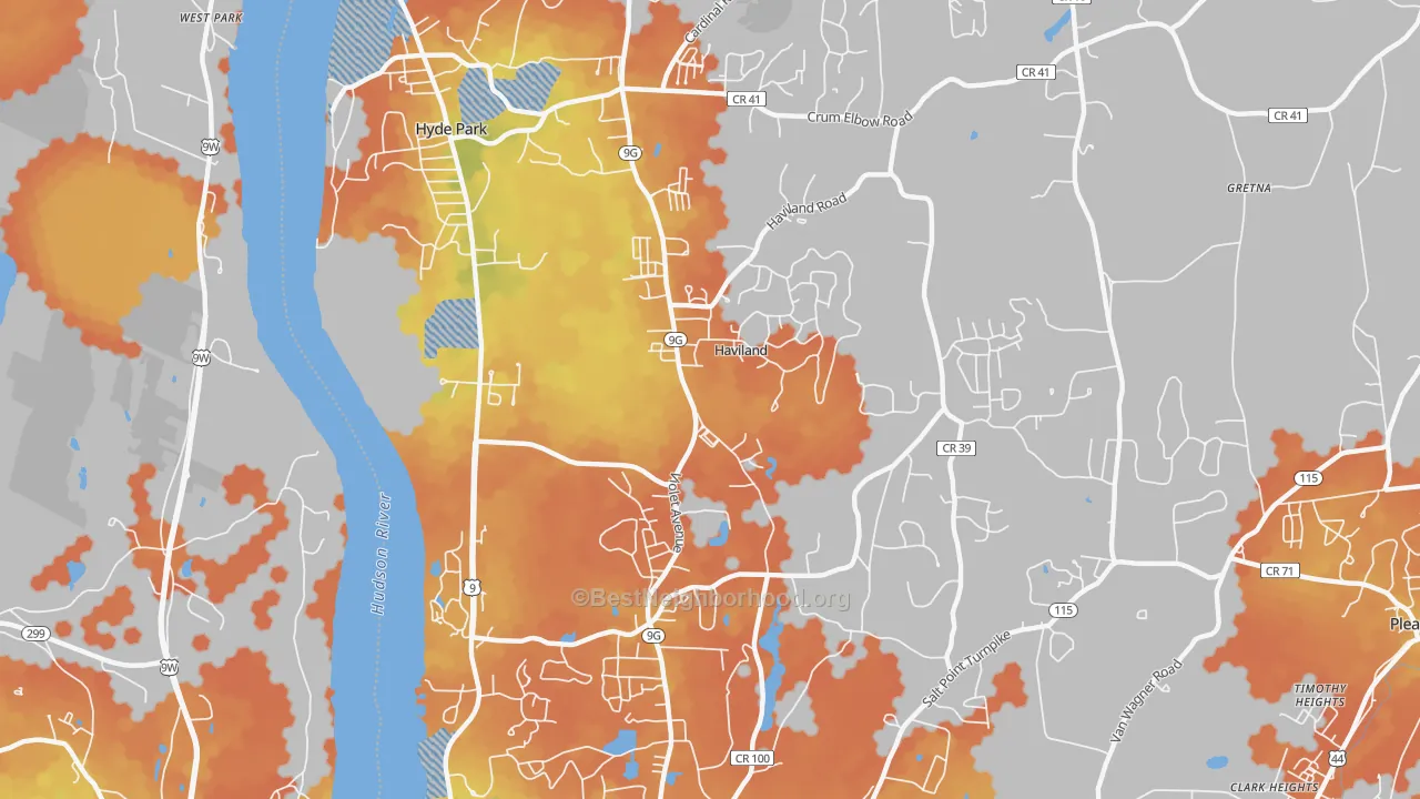 Bike Grade map of Haviland, NY