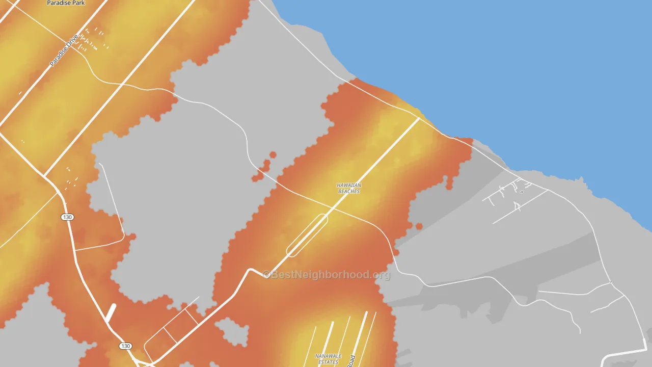 Bike Grade map of Hawaiian Beaches, HI
