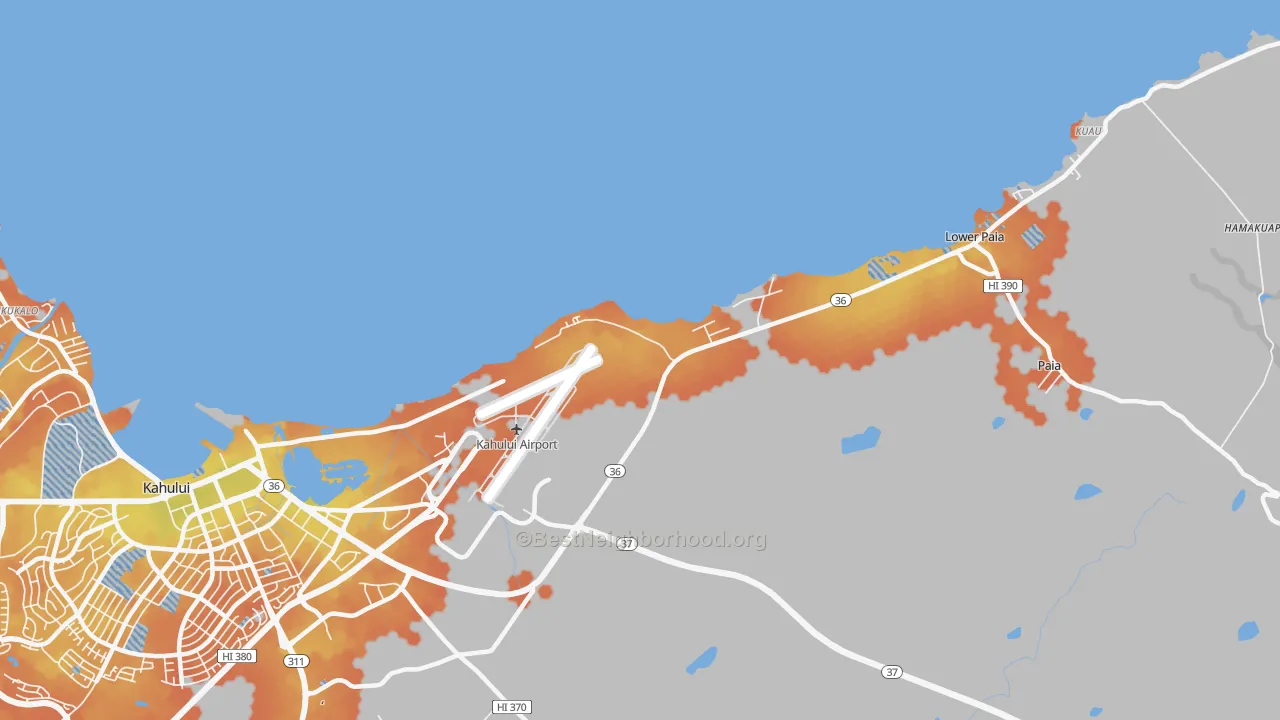 Bike Grade map of Hawaiian Village, HI