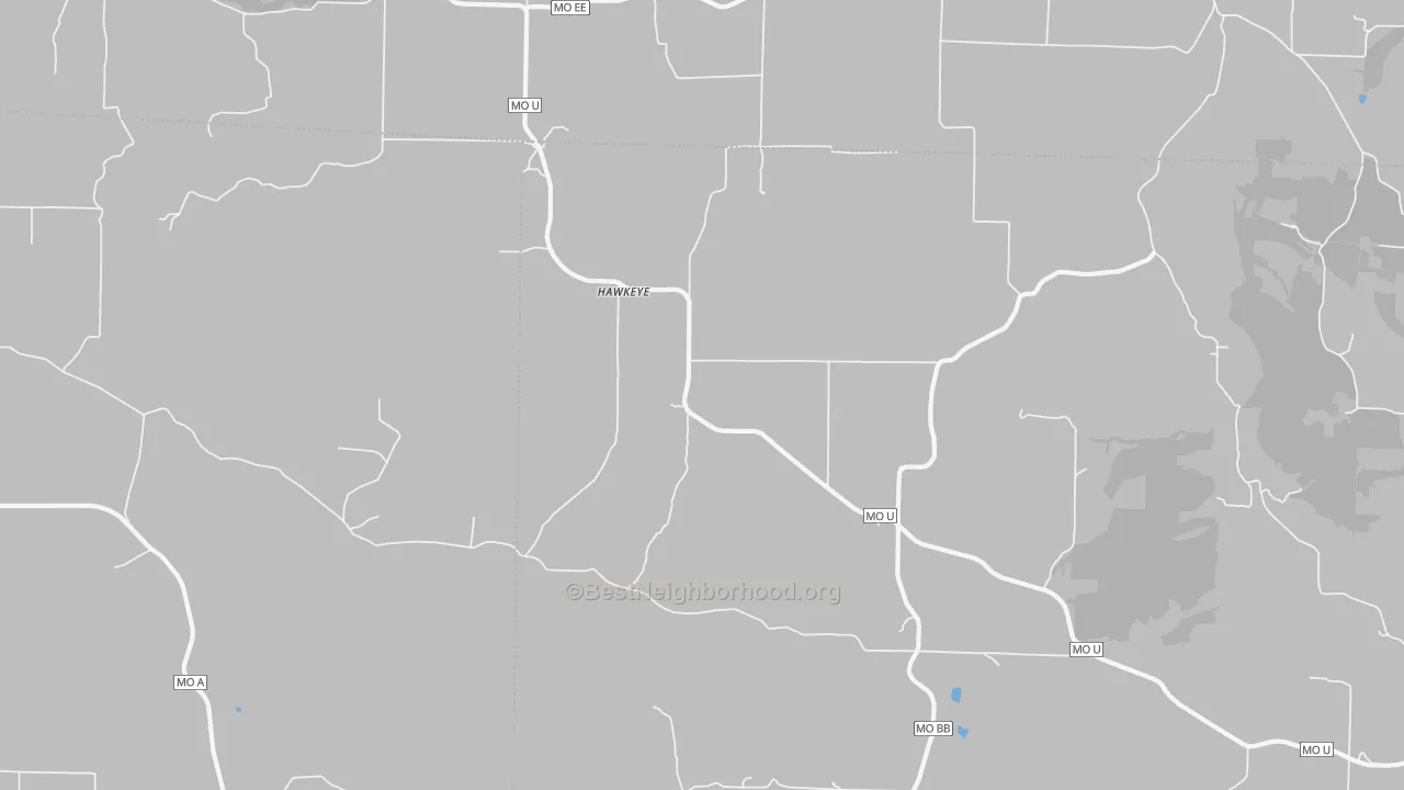 Bike Grade map of Hawkeye, MO