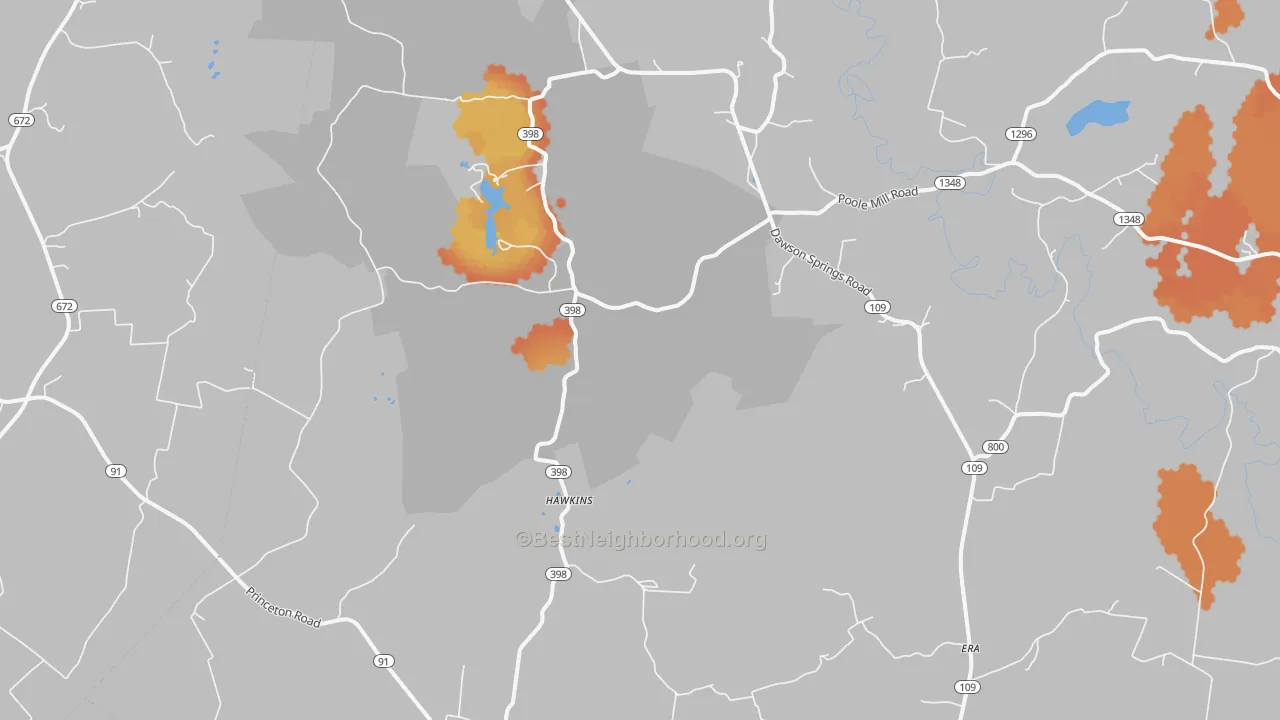 Bike Grade map of Hawkins, KY