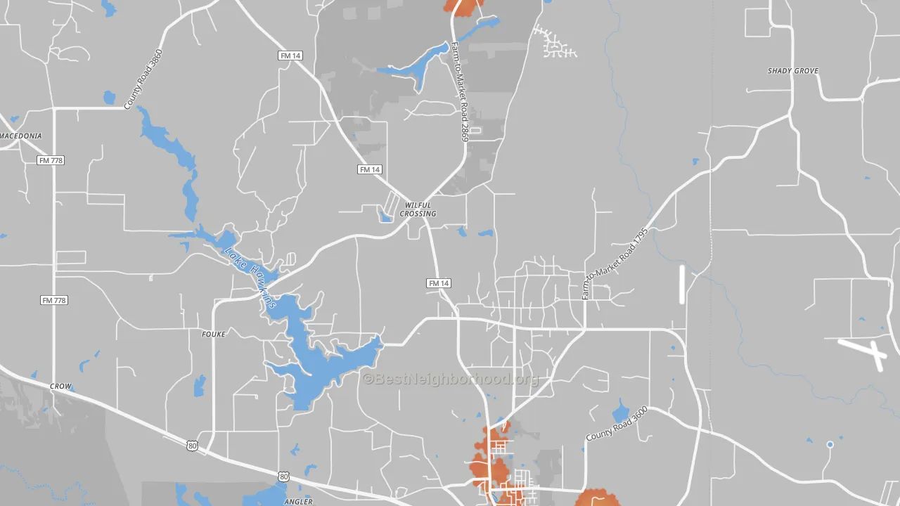 Bike Grade map of Hawkins, TX