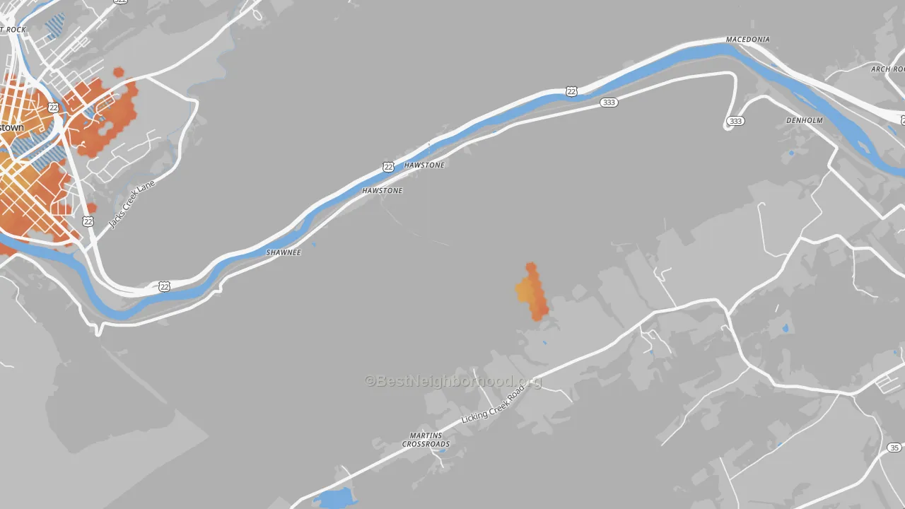 Bike Grade map of Hawstone, PA