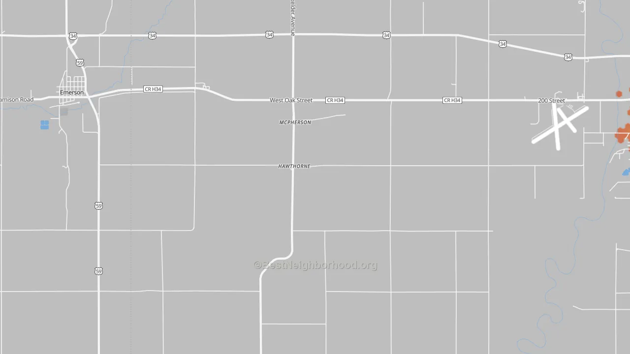 Bike Grade map of Hawthorne, IA