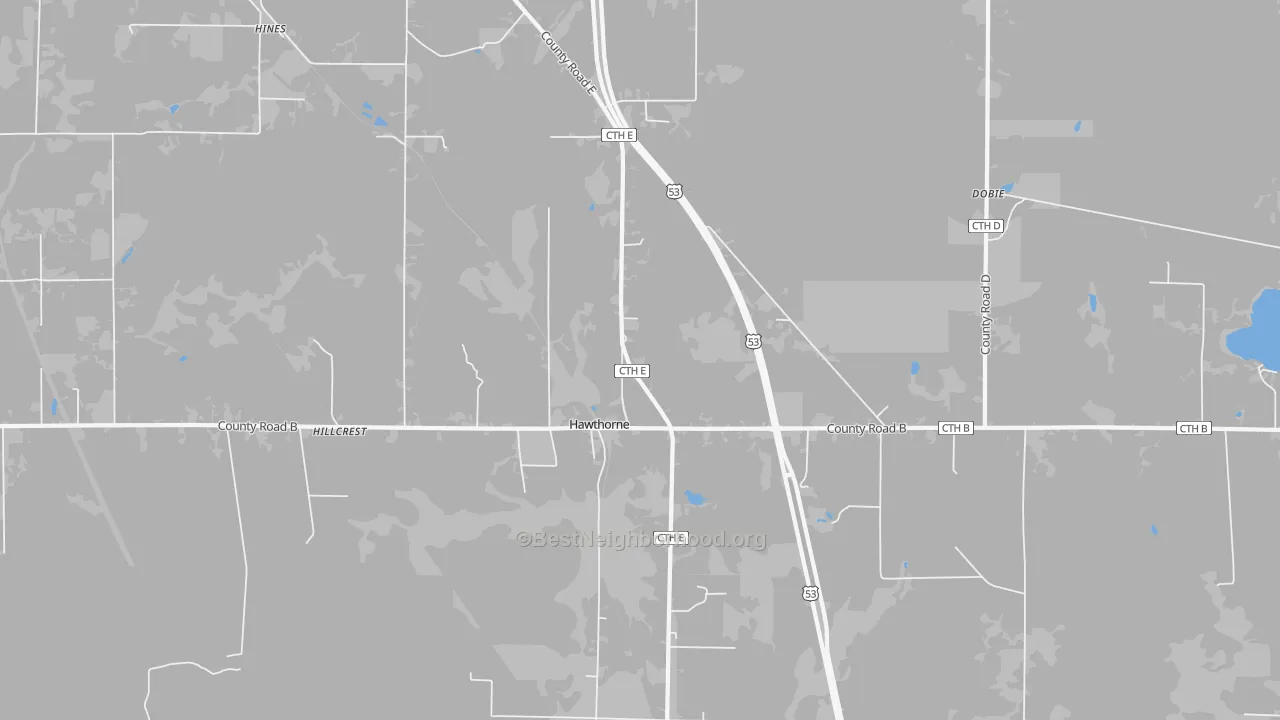 Bike Grade map of Hawthorne, WI