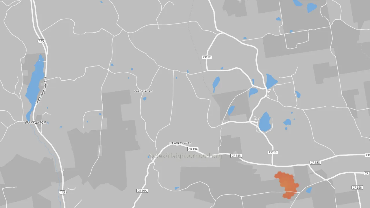 Bike Grade map of Hawversville, NY