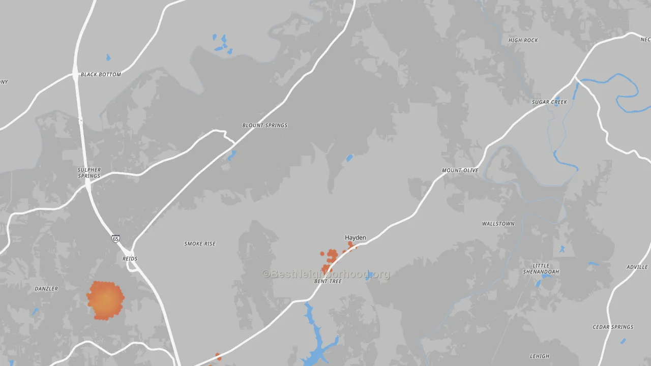 Bike Grade map of Hayden, AL