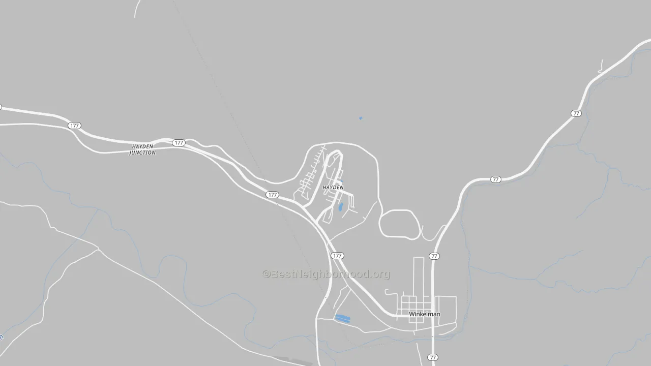Bike Grade map of Hayden, AZ