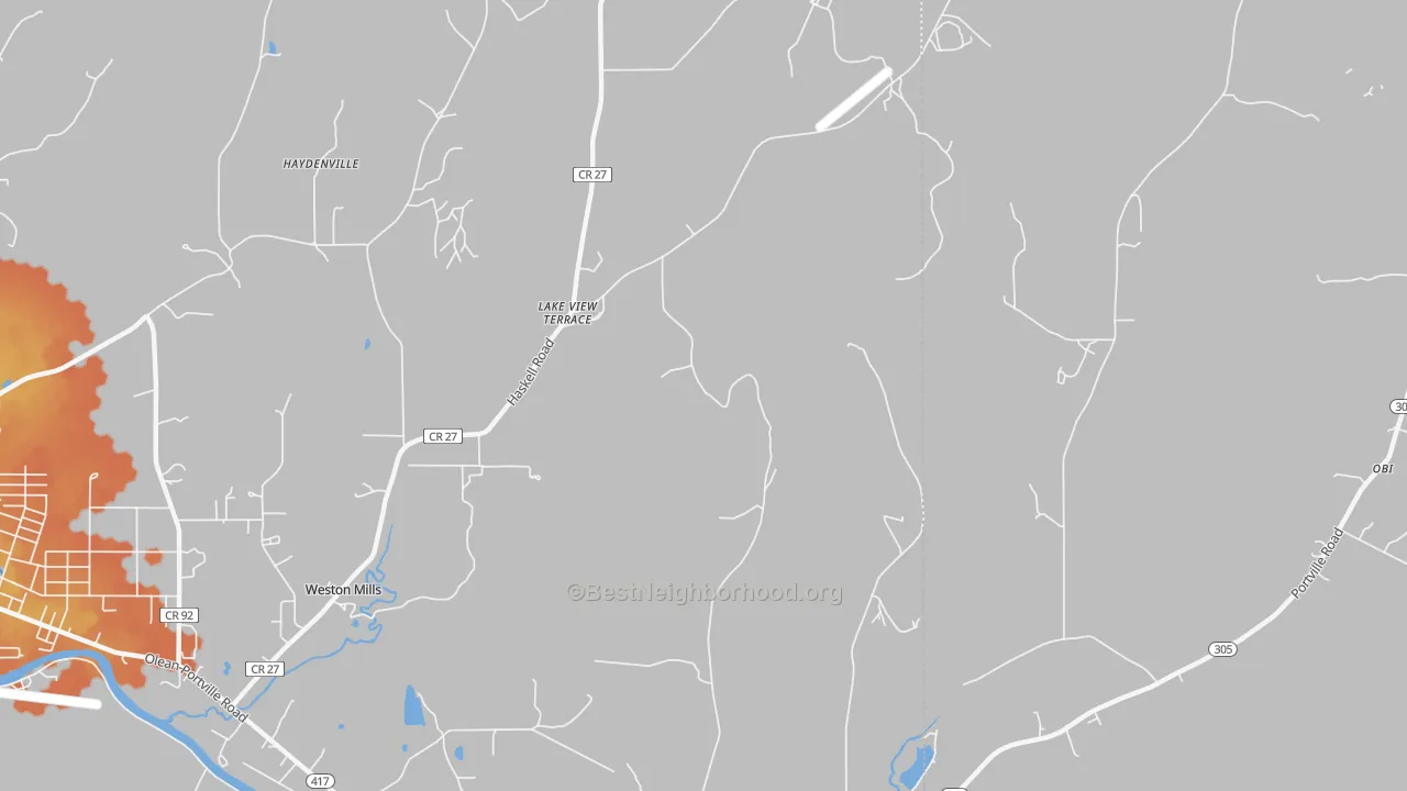 Bike Grade map of Haydenville, NY