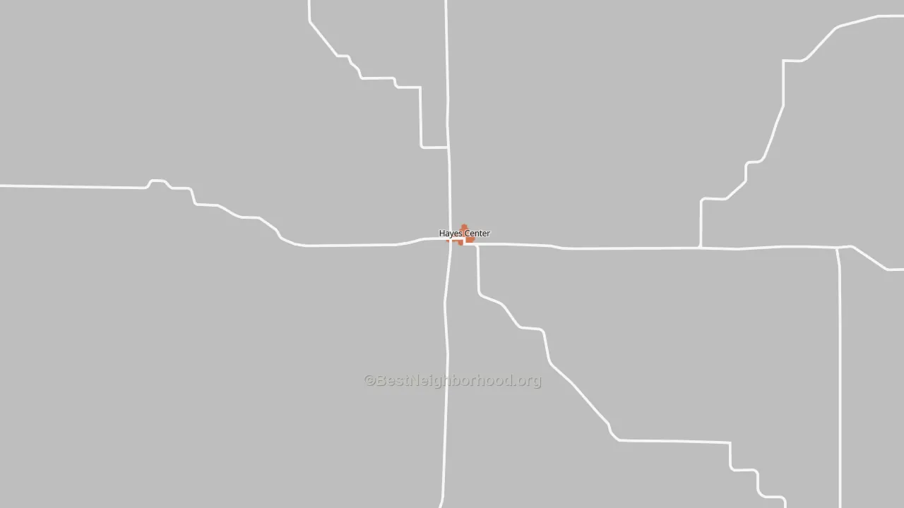 Bike Grade map of Hayes Center, NE