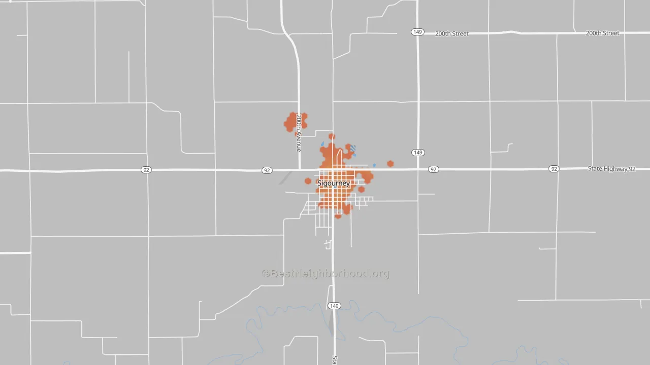 Bike Grade map of Hayesville, IA