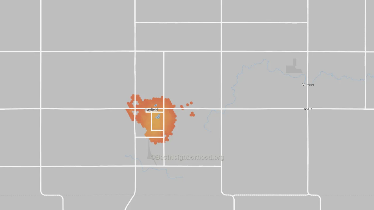 Bike Grade map of Hayfield, MN