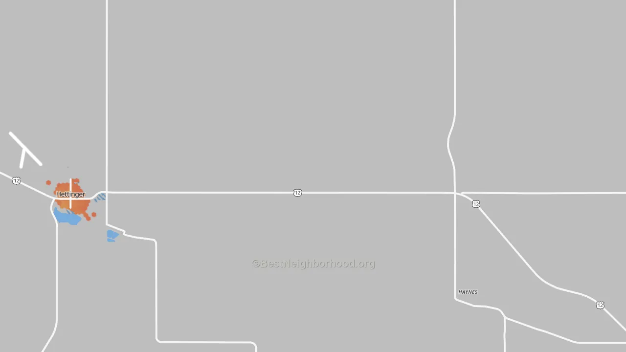 Bike Grade map of Haynes, ND