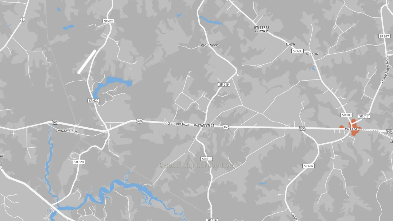 Bike Grade map of Haynesville, VA