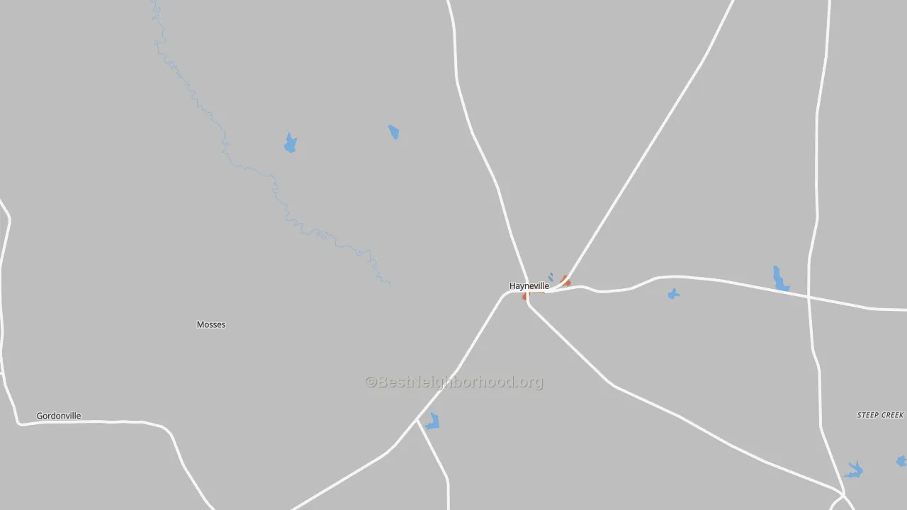 Bike Grade map of Hayneville, AL