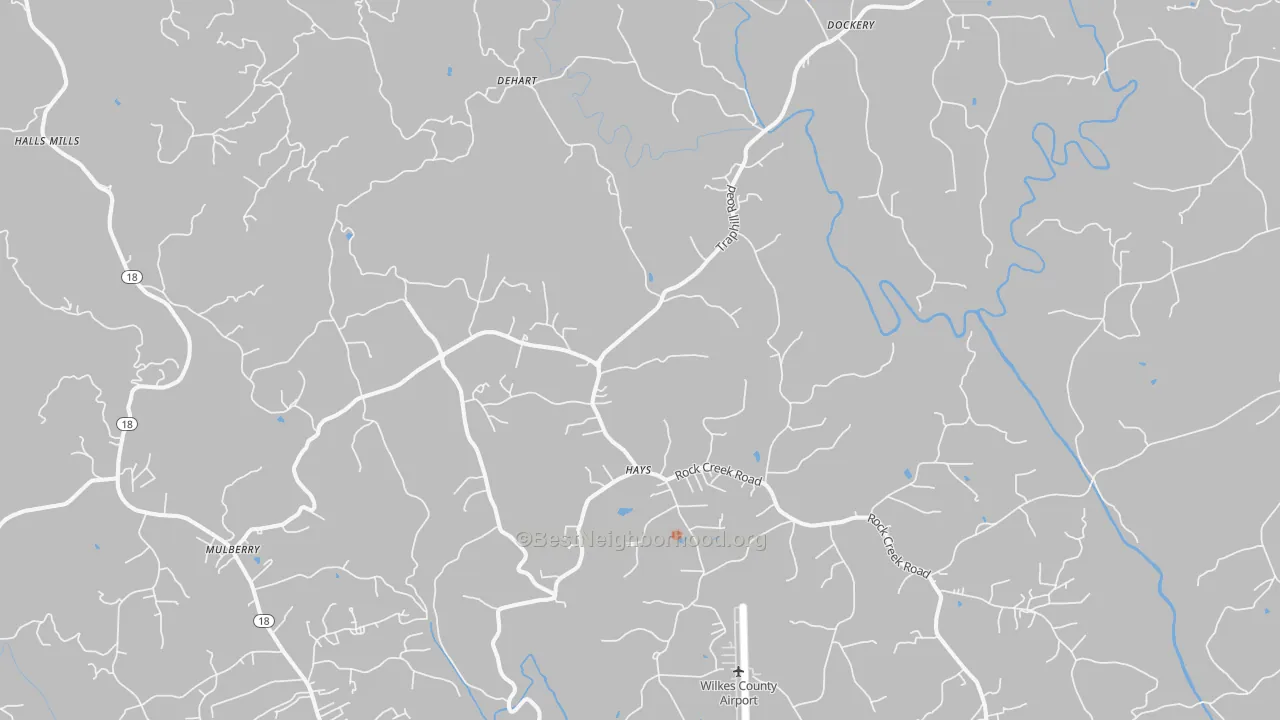 Bike Grade map of Hays, NC