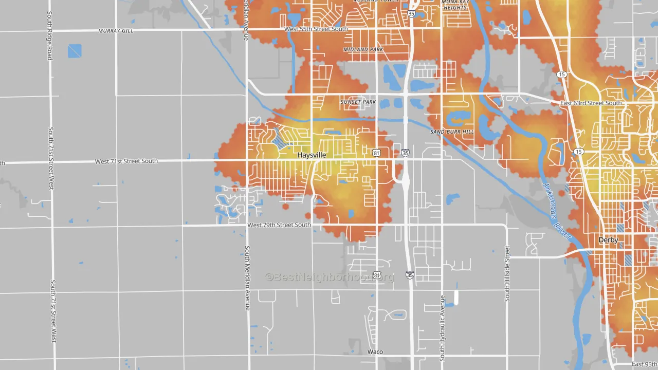 Bike Grade map of Haysville, KS
