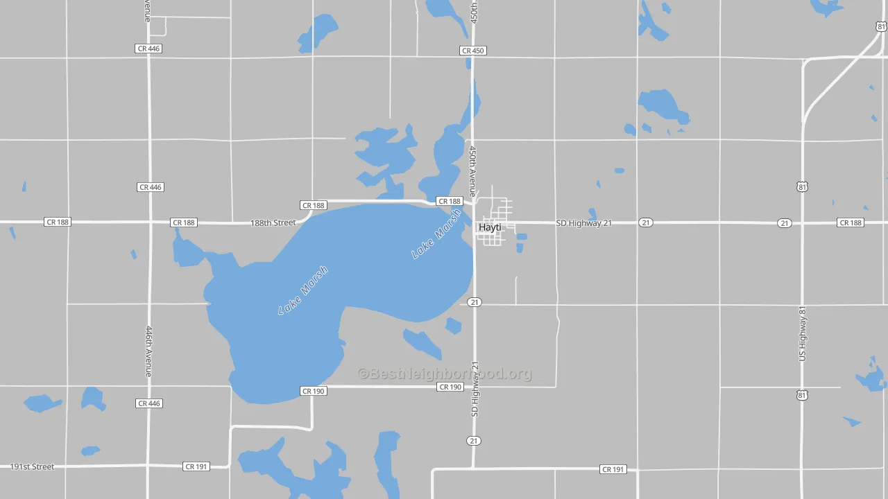 Bike Grade map of Hayti, SD