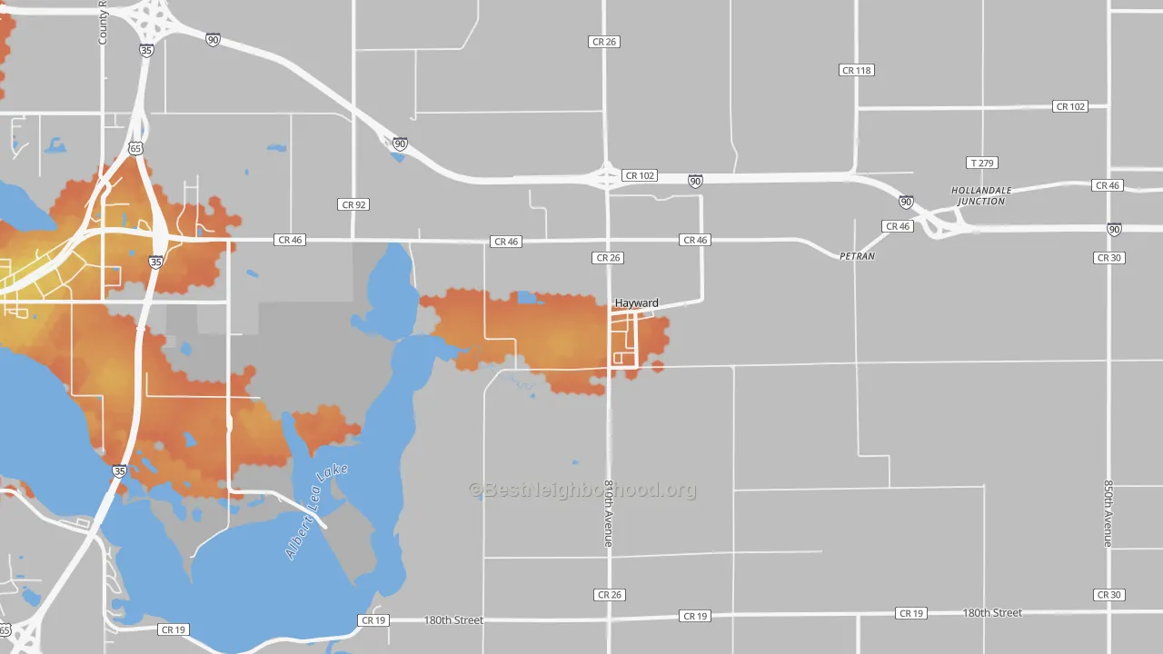 Bike Grade map of Hayward, MN
