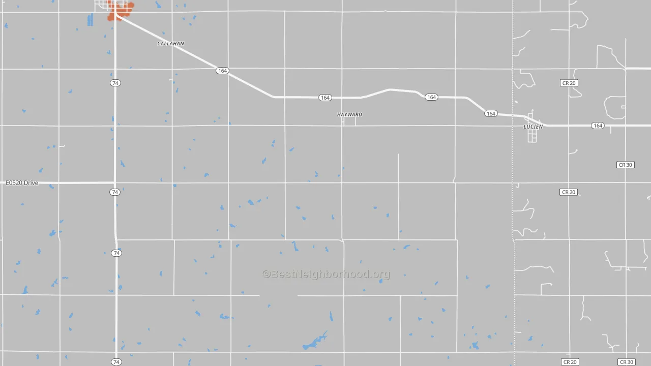 Bike Grade map of Hayward, OK