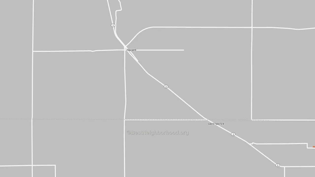 Bike Grade map of Hazard, NE