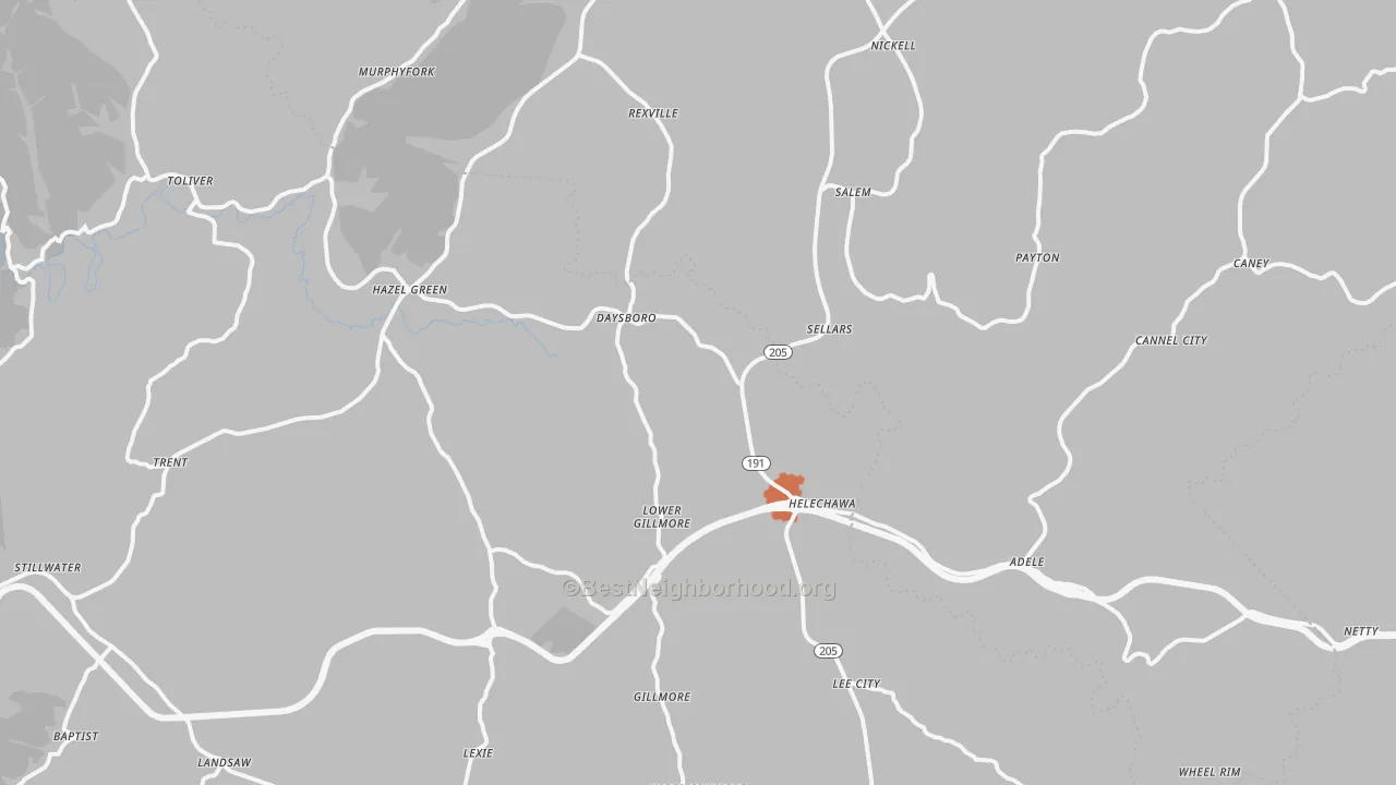 Bike Grade map of Hazel Green, KY