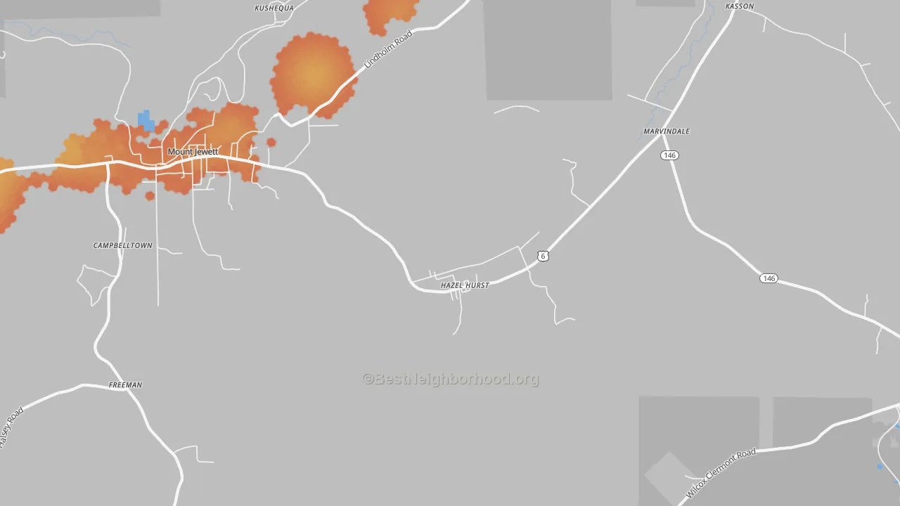 Bike Grade map of Hazel Hurst, PA
