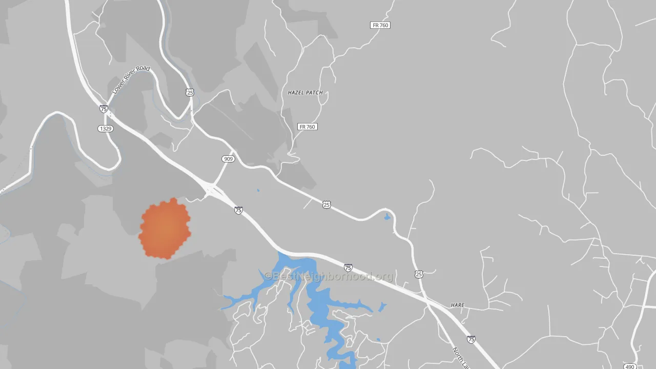 Bike Grade map of Hazel Patch, KY