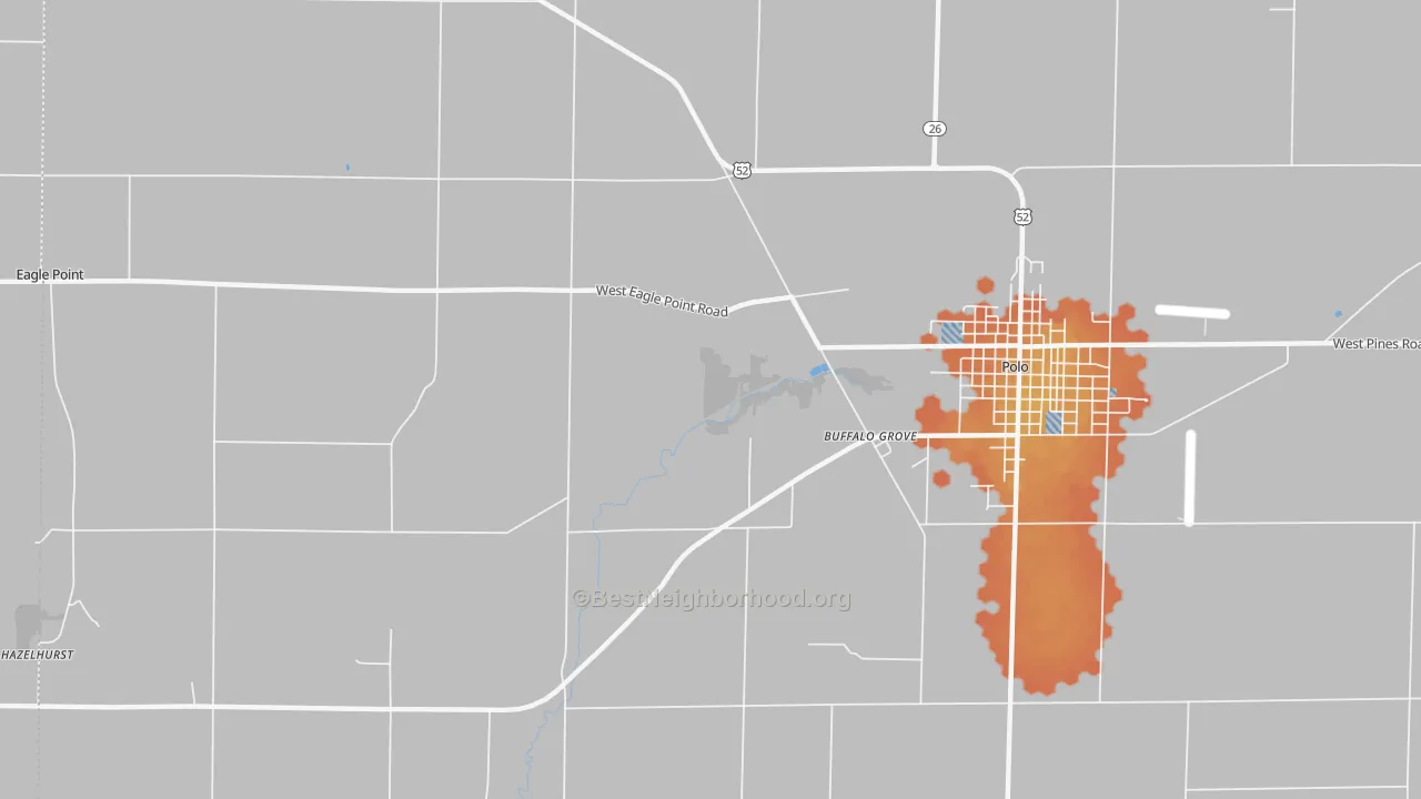 Bike Grade map of Hazelhurst, IL