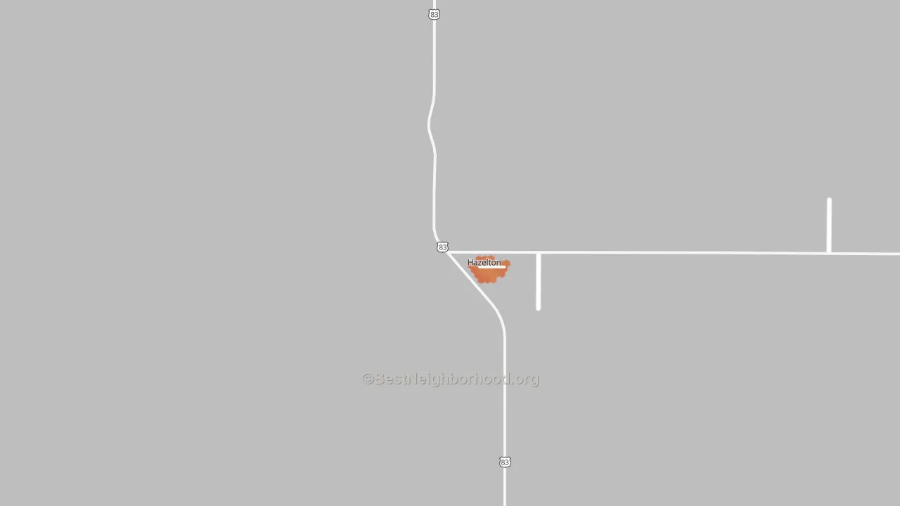 Bike Grade map of Hazelton, ND