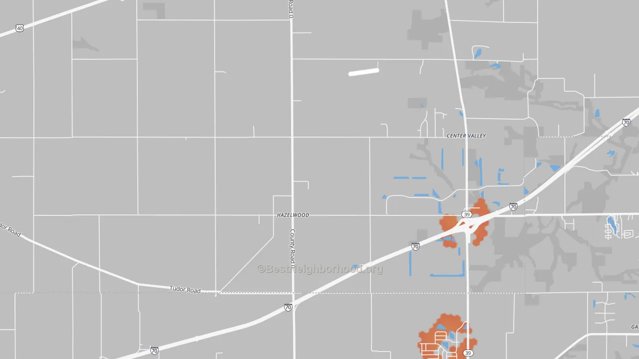 Bike Grade map of Hazelwood, IN
