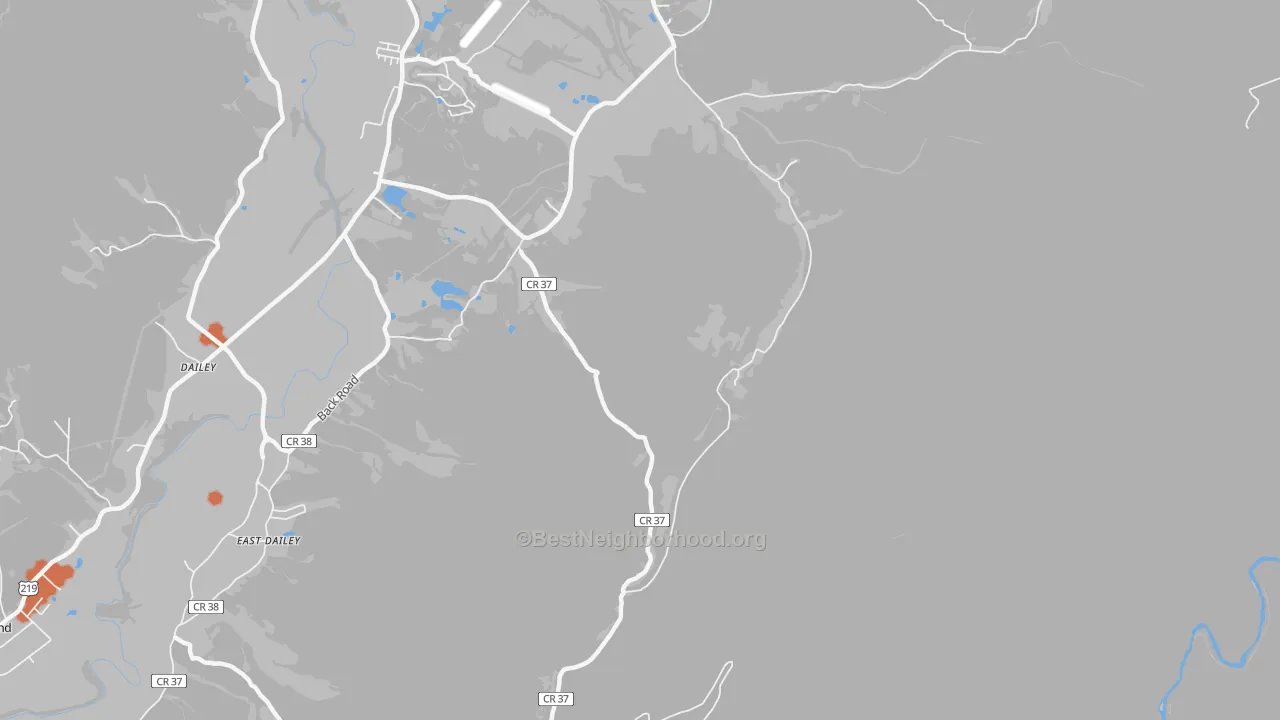 Bike Grade map of Hazelwood, WV