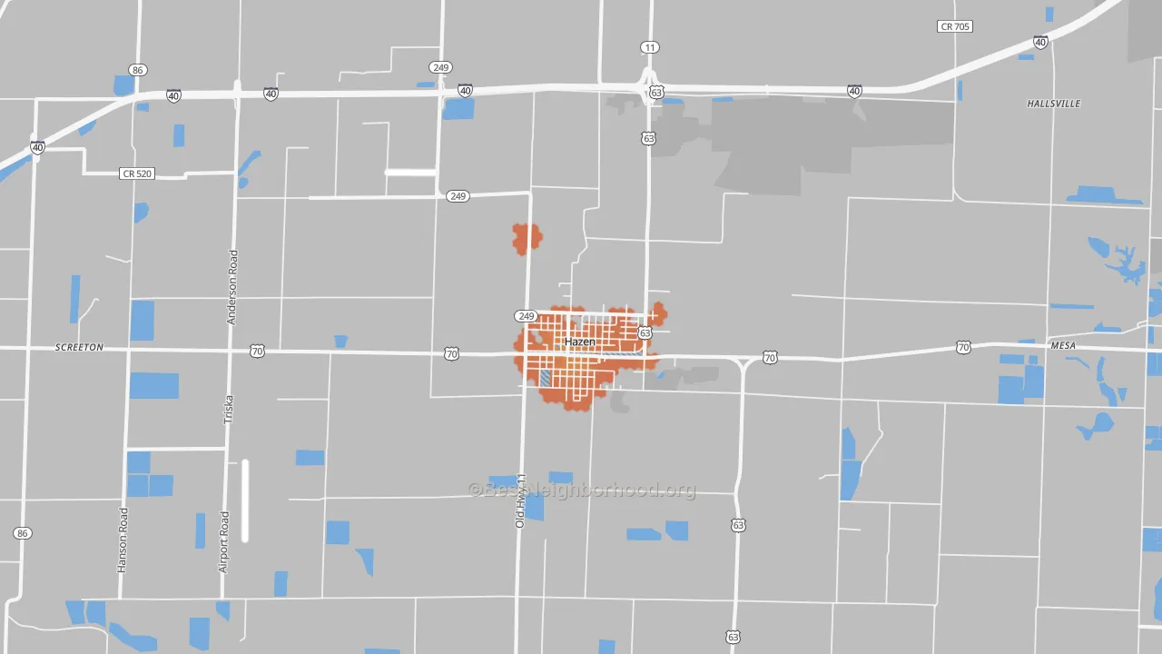Bike Grade map of Hazen, AR