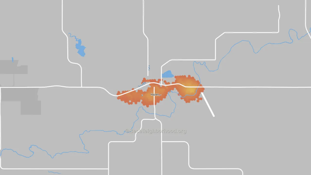 Bike Grade map of Hazen, ND