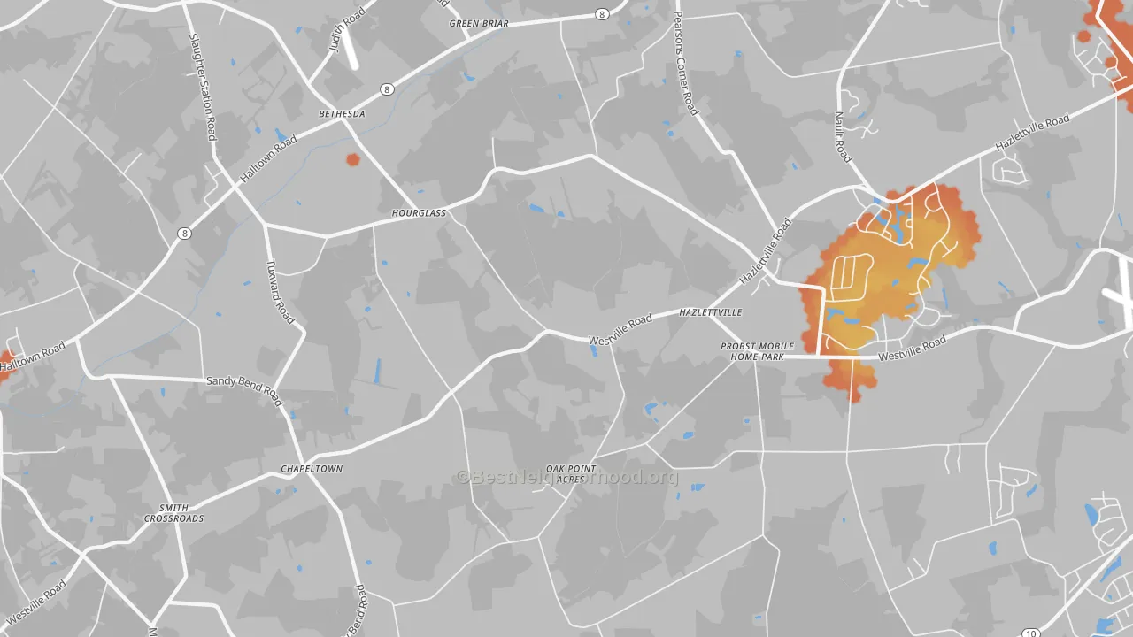 Bike Grade map of Hazlettville, DE