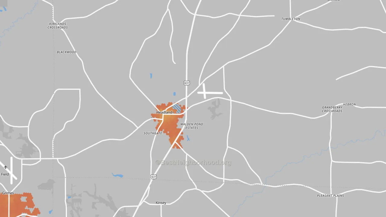 Bike Grade map of Headland, AL