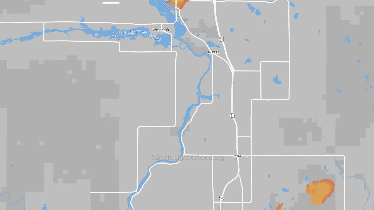 Bike Grade map of Heafford Junction, WI