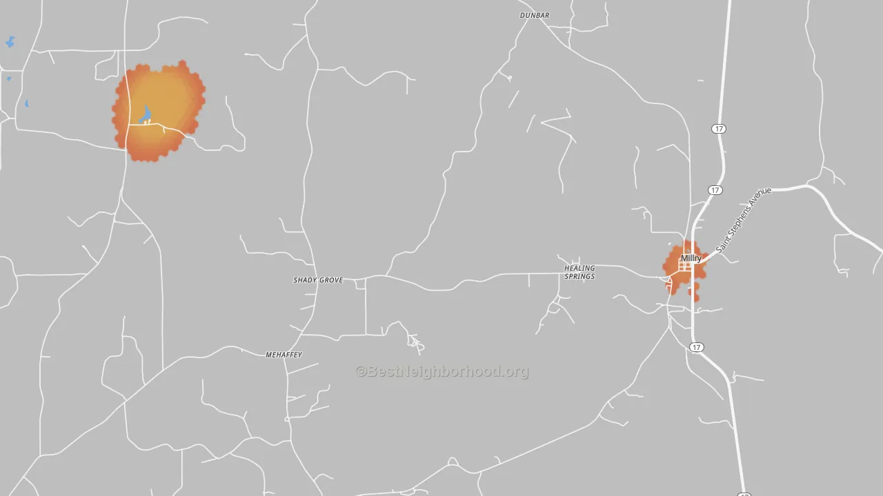 Bike Grade map of Healing Springs, AL