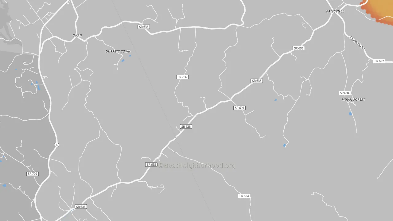 Bike Grade map of Heards, VA