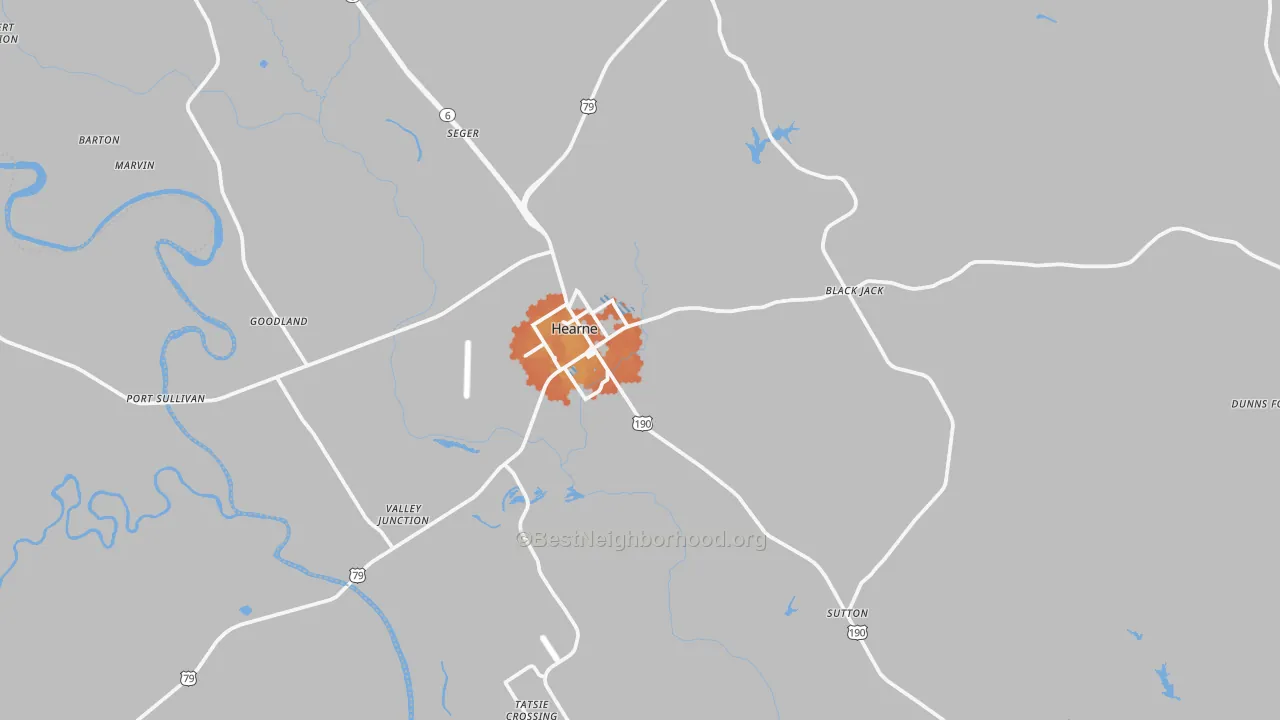 Bike Grade map of Hearne, TX