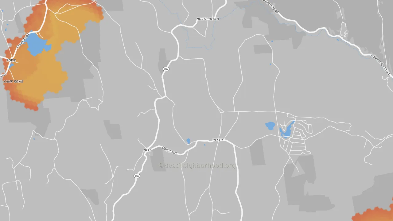 Bike Grade map of Heath, MA